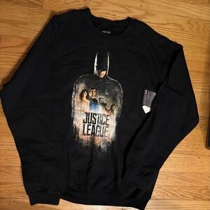 NWT Justice League Black Crewneck Sweater - Size Small